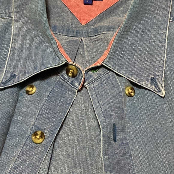 VTG Tommy Hillfiger Blue Button-down Y2K mini embroidery - Picture 2 of 11